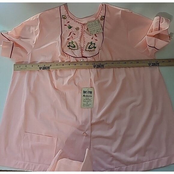 Komar Pajama Set Womens Sz 40 Vintage Button Antron Nylon Embroidered USA Sleep - Picture 11 of 16
